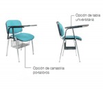 Silla universitaria iso tapizada